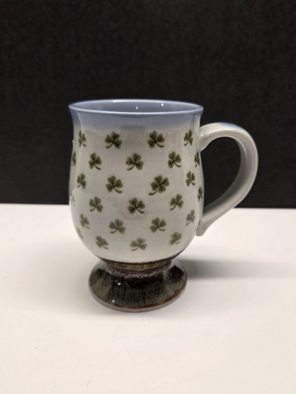 Vintage Otagiri Japan Irish Coffee Footed Mug Lucky Shamrock Clovers